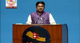 प्रतिनिधिसभामा बोल्दै जसपा नेता राजकिशोर यादव ।