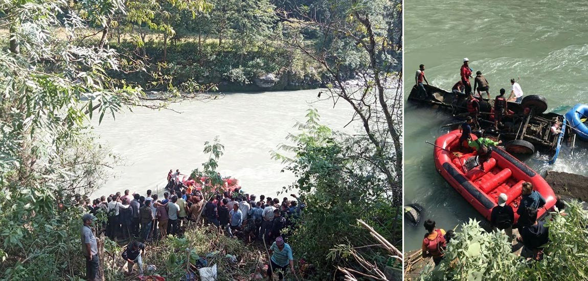 सुनकोशी बस दुर्घटना : १७ को मृत्यु, सातको मात्र सनाखत