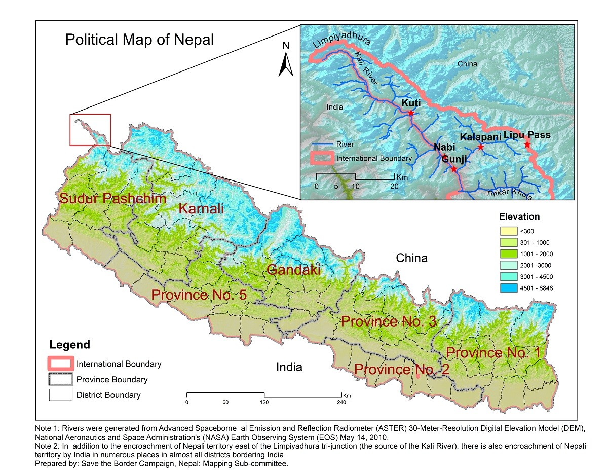 सीमा बचाऊ अभियानले भन्यो-यस्तो हो नेपालको नक्शा