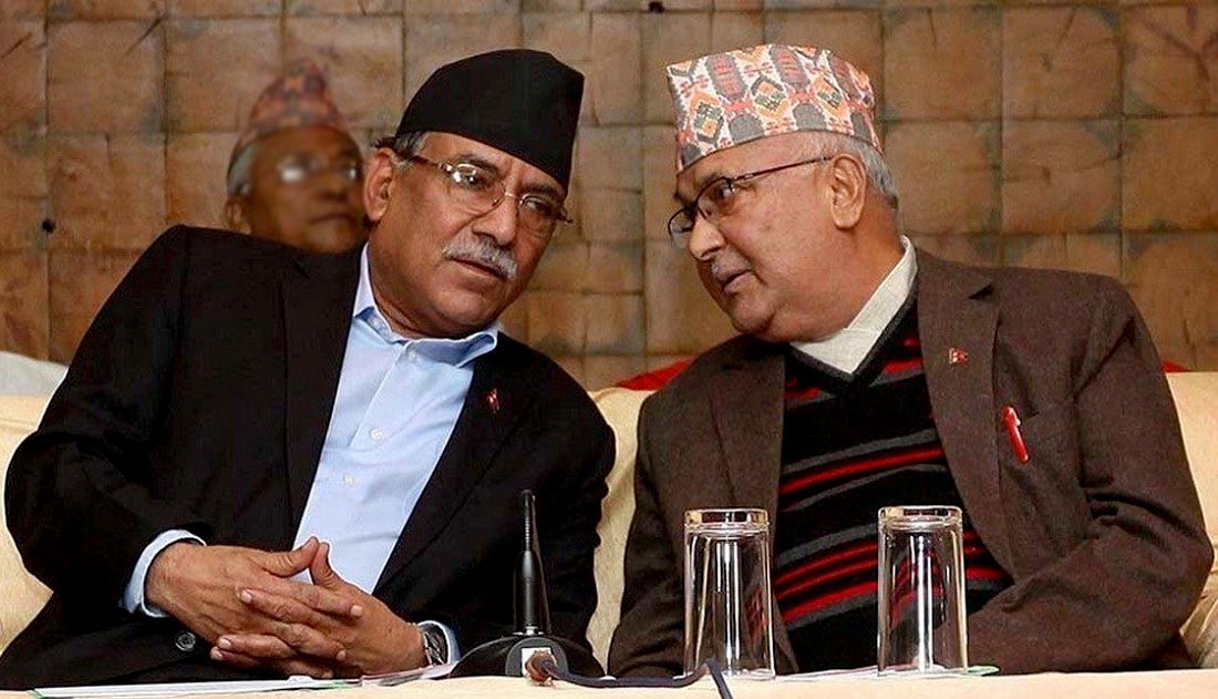 पार्टीभित्रको विवाद मिलाउन नेकपा अध्यक्षद्वयबीच छलफल, भोलि फेरि छलफल गर्ने निर्णय