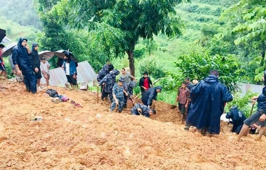 पहिरोमा परी एकै परिवारका पाँचजनाको मृत्यु