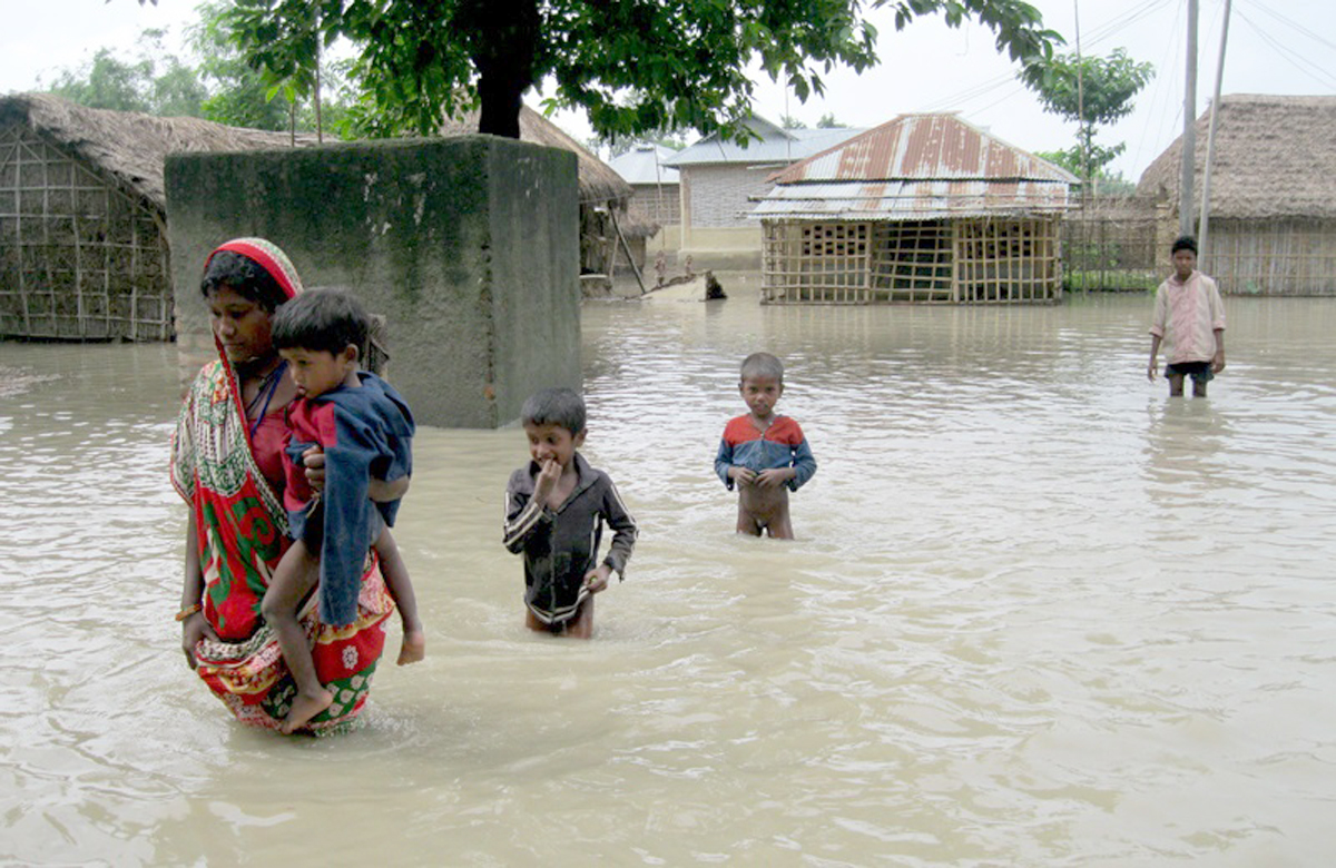 Flood damages houses, inundates settlements in Mahottari