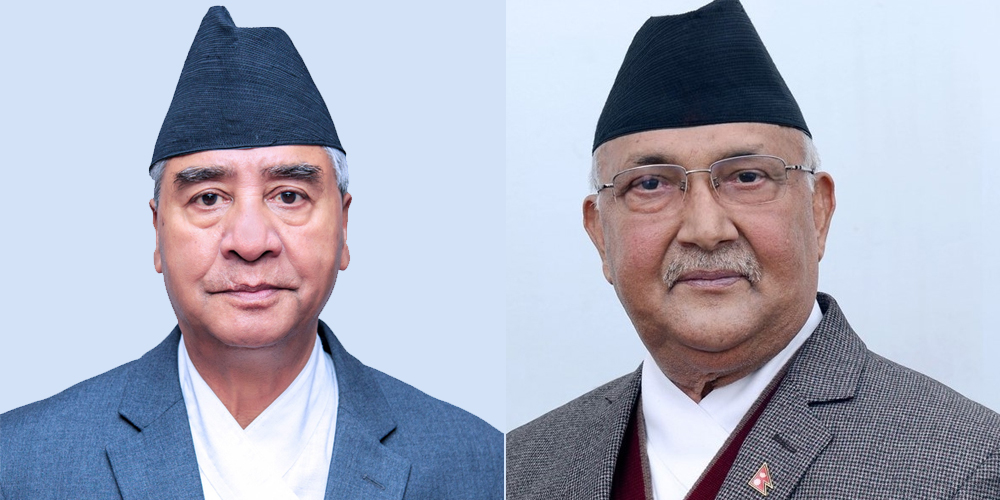 प्रधानमन्त्री देउवा र एमाले अध्यक्ष ओलीबीच भेटवार्ता