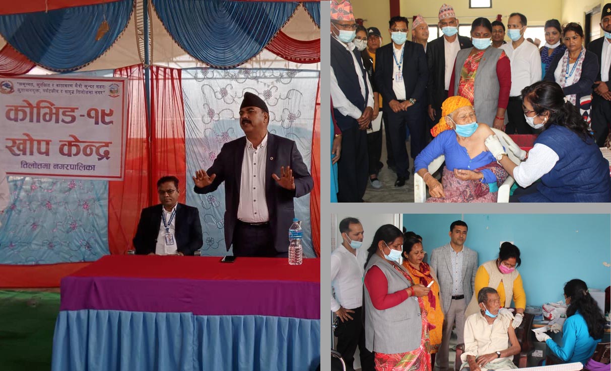 तिलोत्तमामा कोभिड–१९ विरुद्धको खोप अभियान सुरु, १७ वटै वडामा खोपकेन्द्र