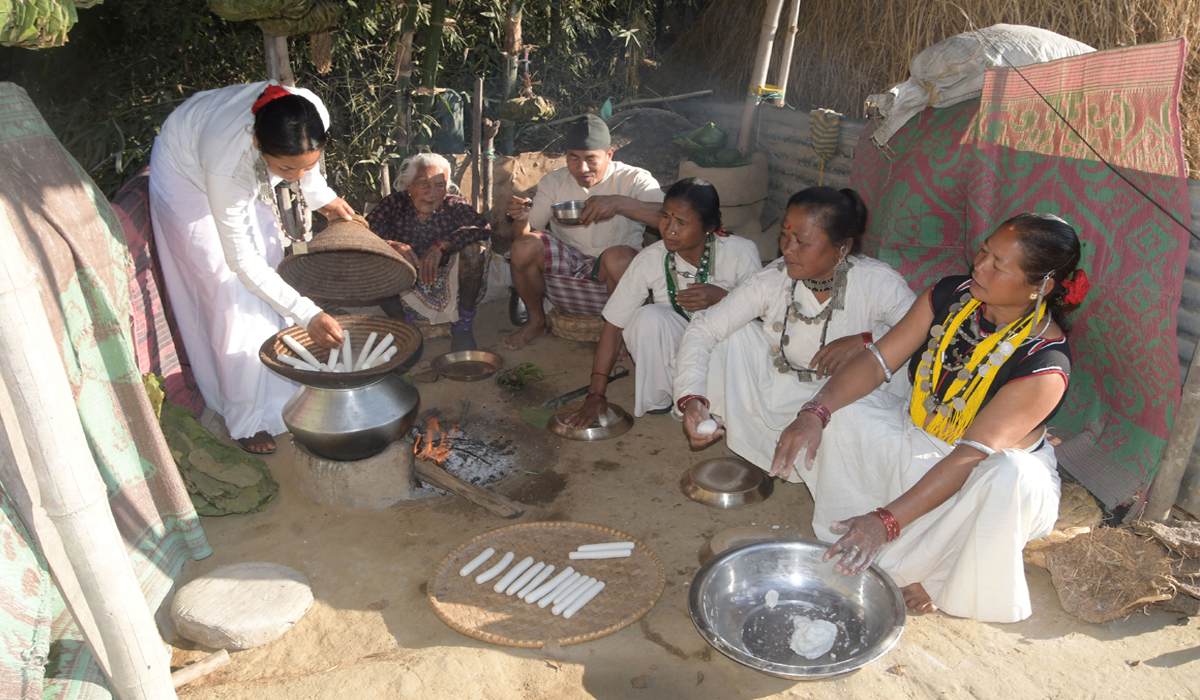 थारु समुदायमा माघीको रौनक