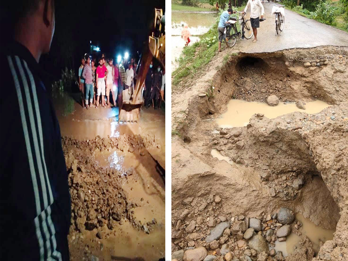 मर्चवारमा सडक भत्काएर दिइयो बाढीलाई निकास, आवतजावत बन्द 