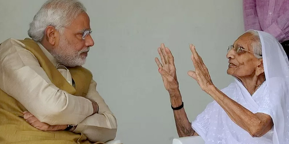 भारतीय प्रधानमन्त्री मोदीलाई मातृ शोक