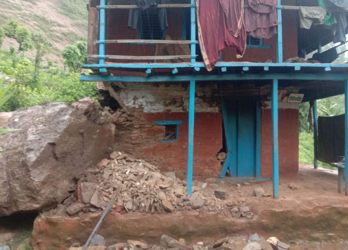  गुल्मीको इस्मामा बर्षाले घर भत्किदा एक जना घाइते