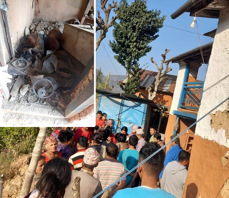 पाल्पामा ग्यास सिलिण्डर पड्किएर एक महिला घाइते