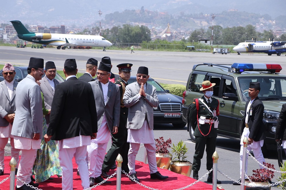 प्रधानमन्त्री प्रचण्ड भारत प्रस्थान