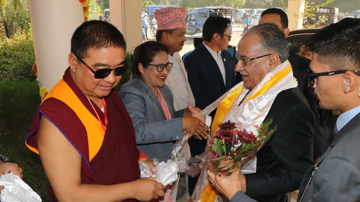 गुटेरेसलाई स्वागत गर्न प्रधानमन्त्री प्रचण्ड लुम्बिनीमा