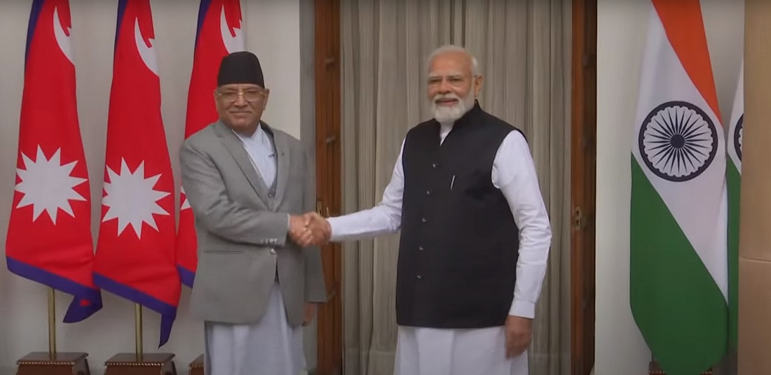 प्रधानमन्त्री प्रचण्ड र भारतीय समकक्षी मोदीबीच भेटवार्ता